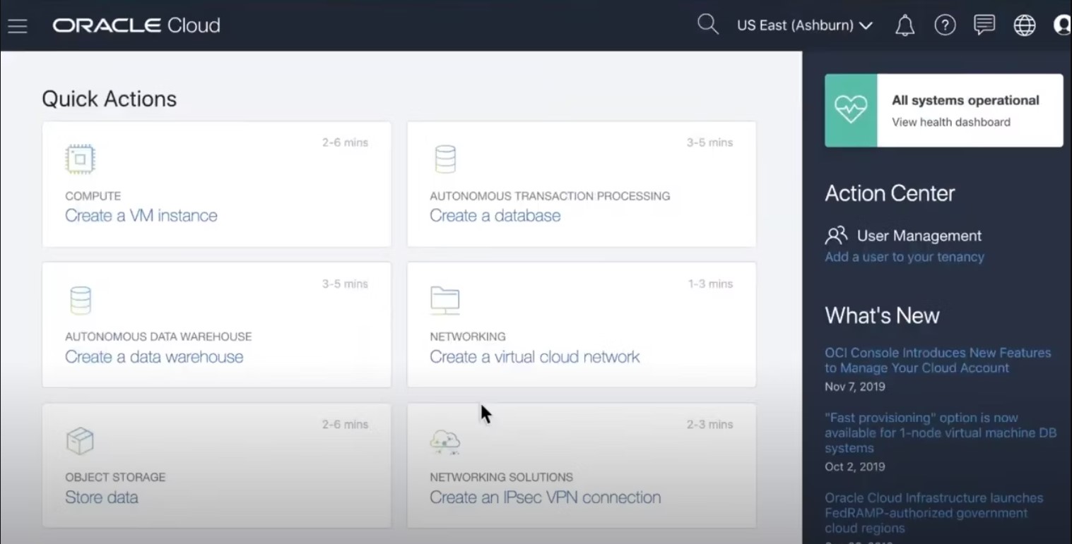 Oracle Cloud Infrastructure характеристики