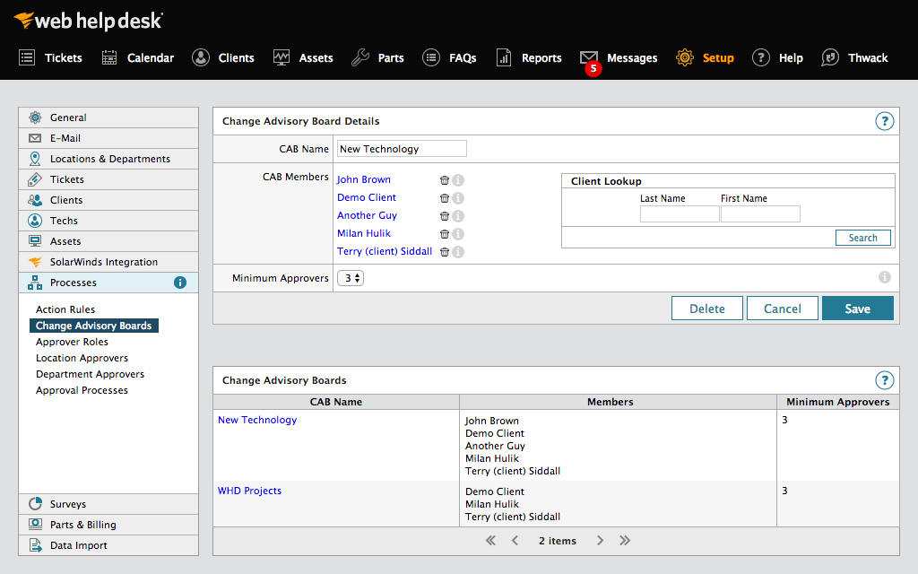 SolarWinds Web Help Desk ПО