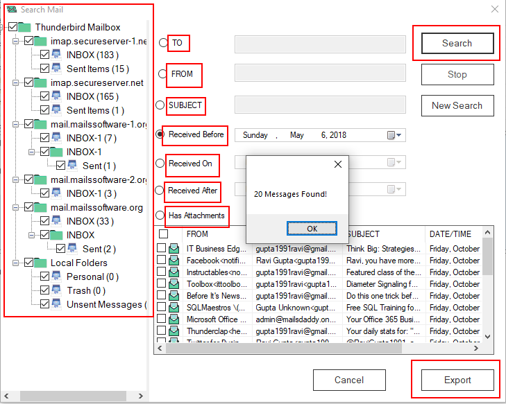 MailsSoftware Thunderbird to Outlook Converter характеристики
