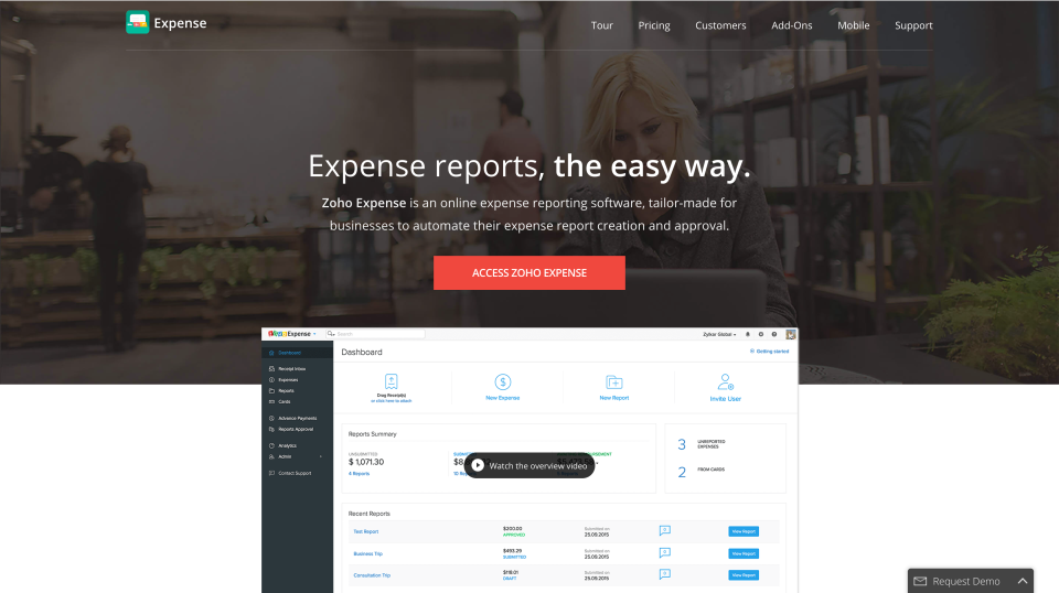 Zoho Expense программа