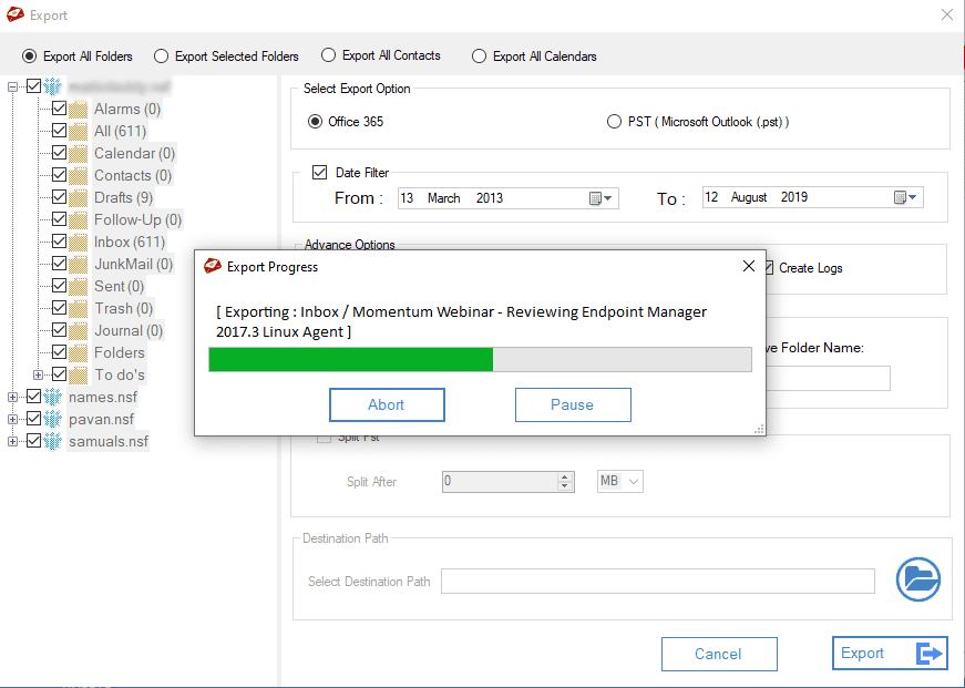 Lotus Notes to Office 365 подбор