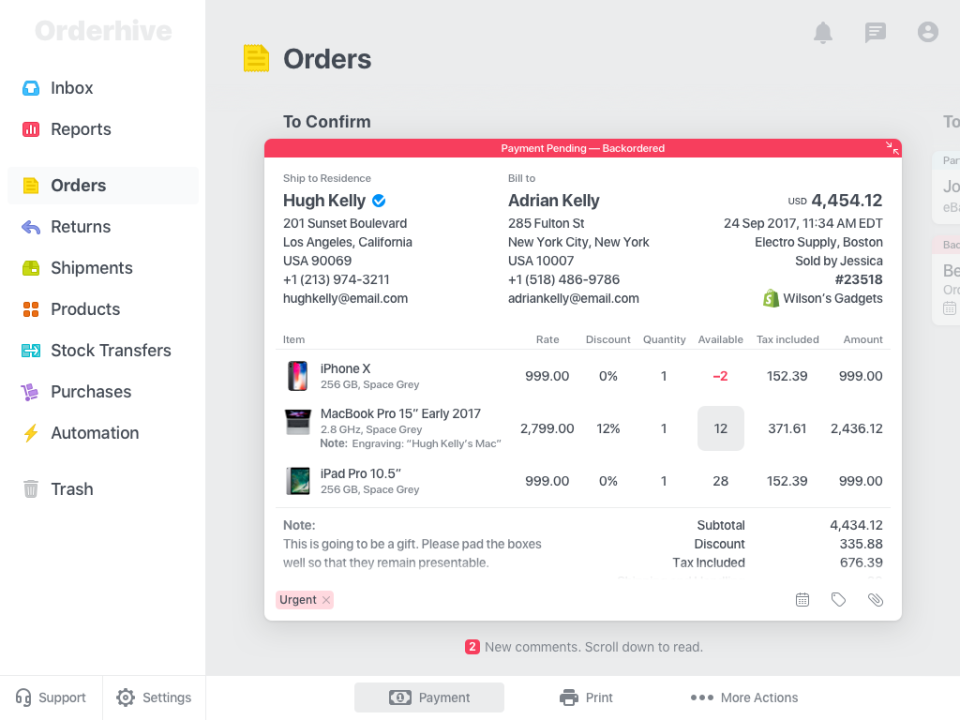 Orderhive характеристики