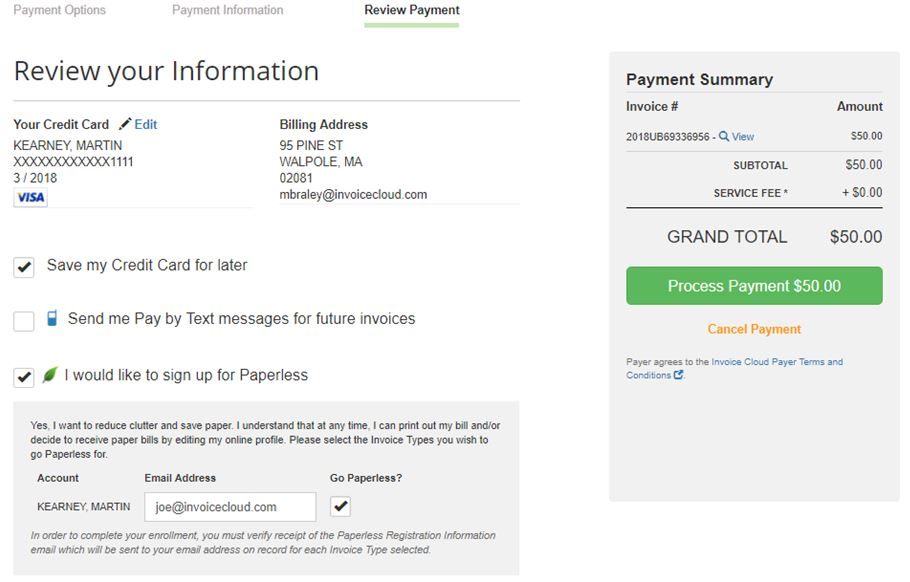 Invoice Cloud характеристики