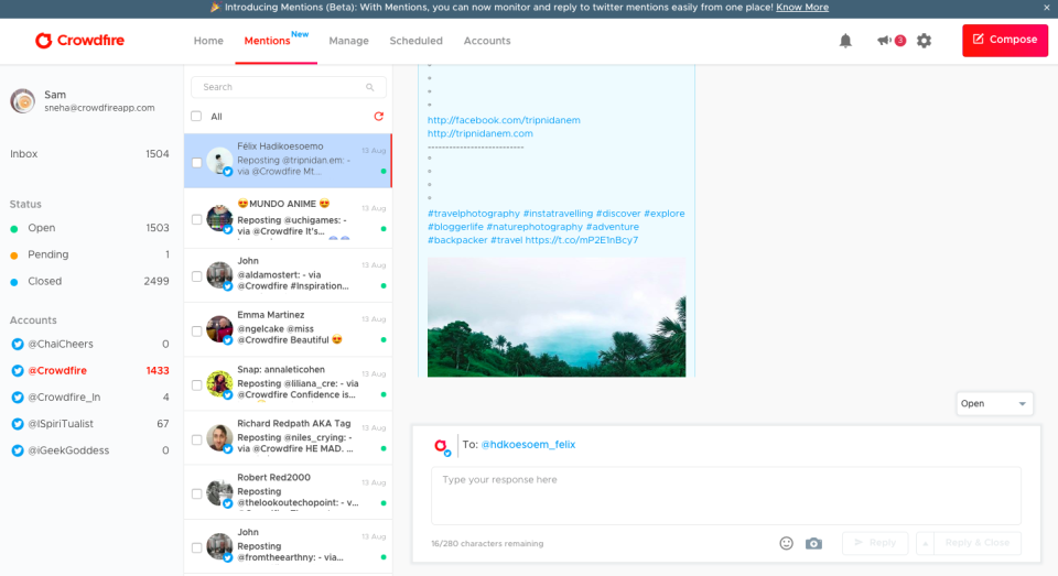 Crowdfire характеристики