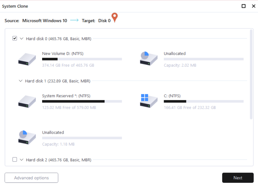 EaseUS Todo Backup подбор