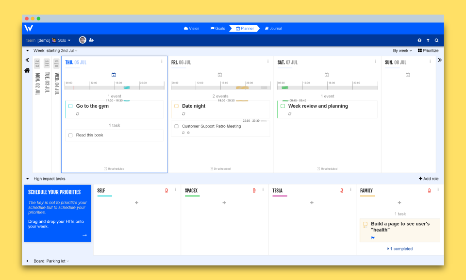 Week Plan ПО