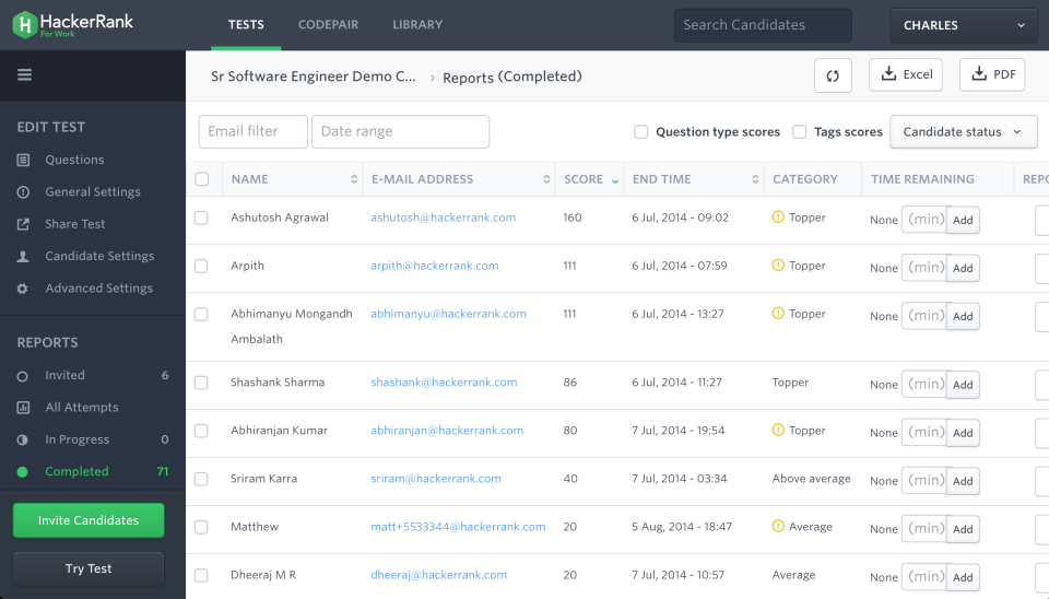HackerRank подбор