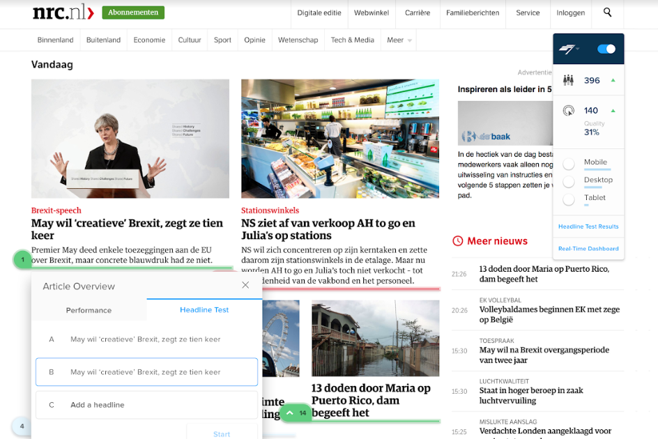 Chartbeat характеристики