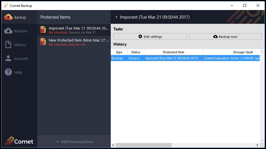 Comet Backup