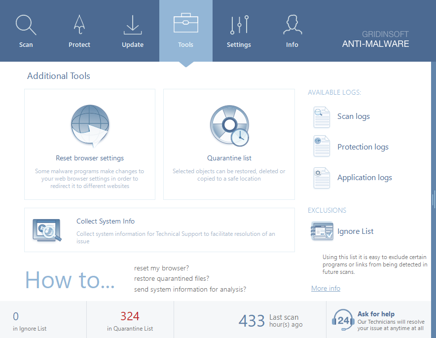 GridinSoft Anti-Malware характеристики