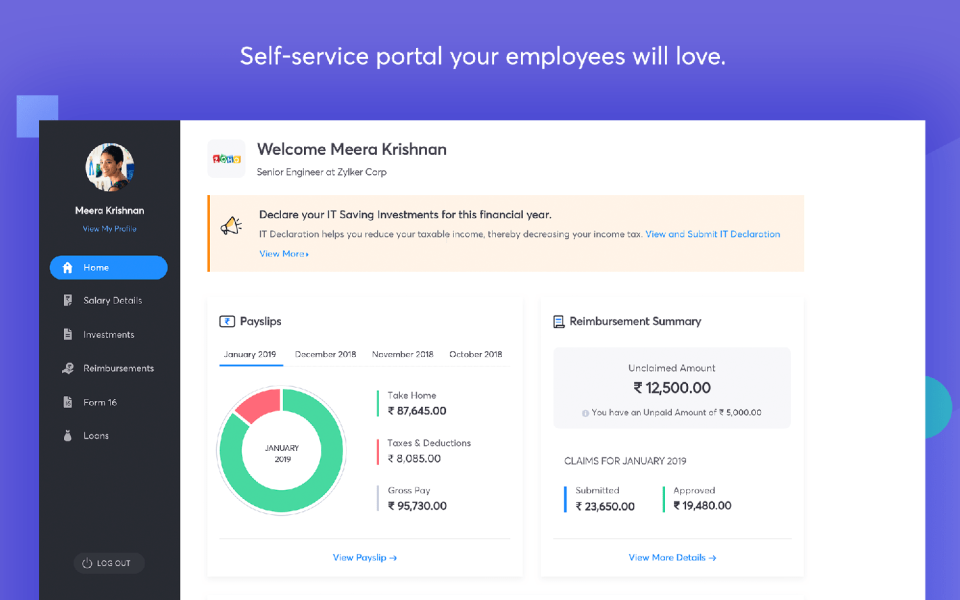 Zoho Payroll характеристики