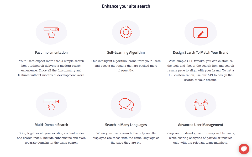 AddSearch характеристики