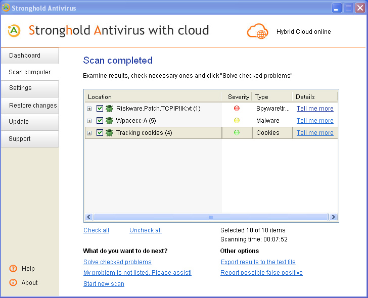 Stronghold Antivirus характеристики