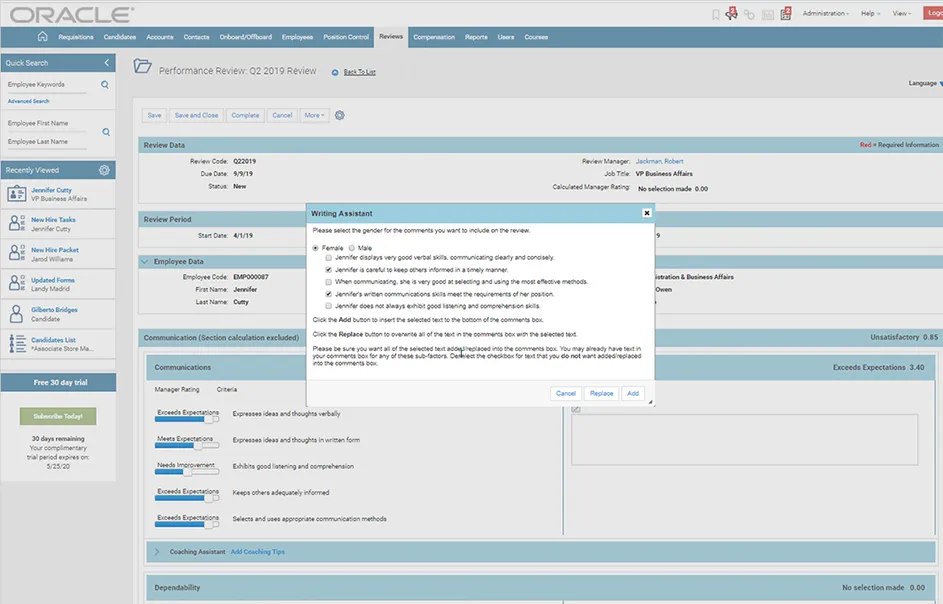 Oracle Taleo Cloud Service программа