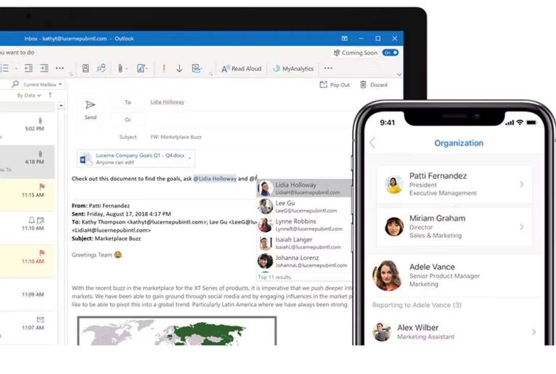 Microsoft Outlook характеристики