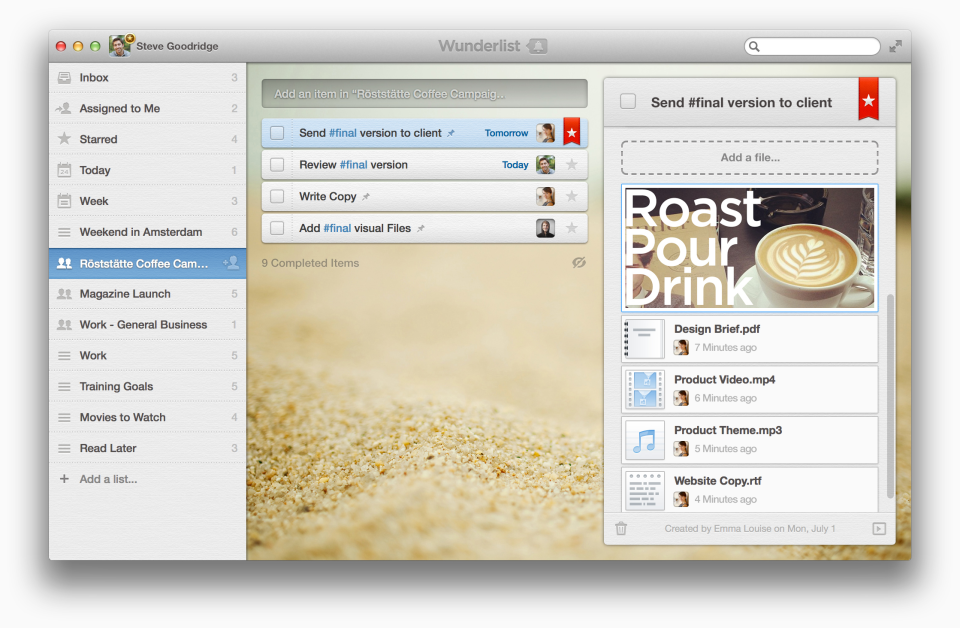Wunderlist программа