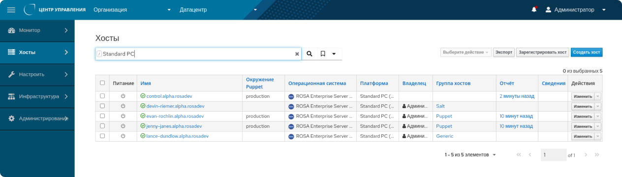 РОСА Цент управления