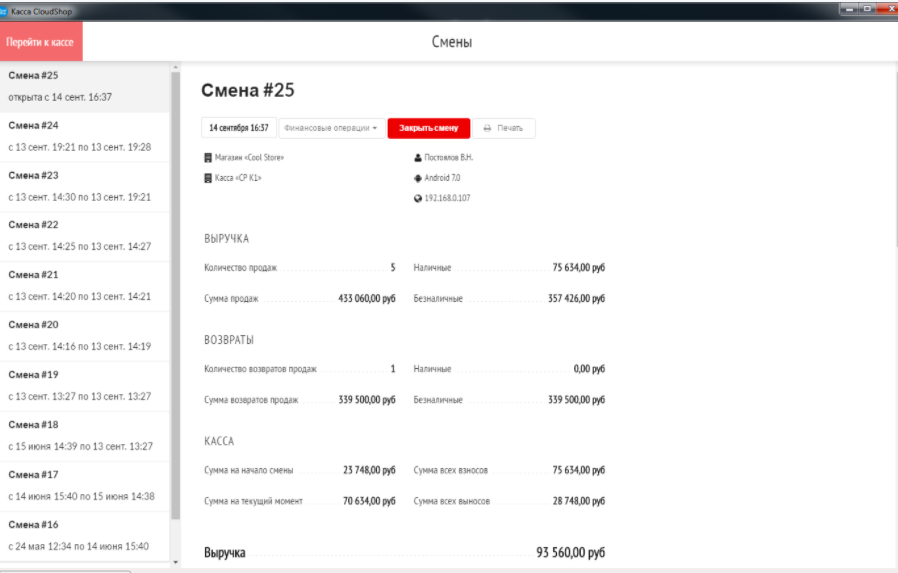 CloudShop характеристики
