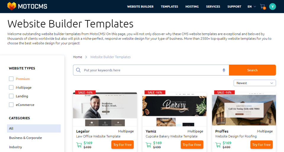MotoCMS характеристики