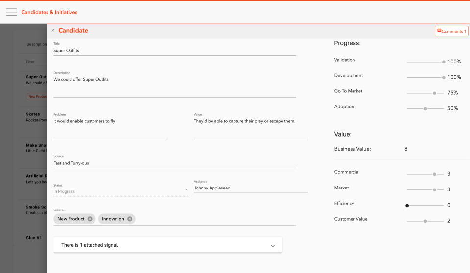 Product Roadmap характеристики
