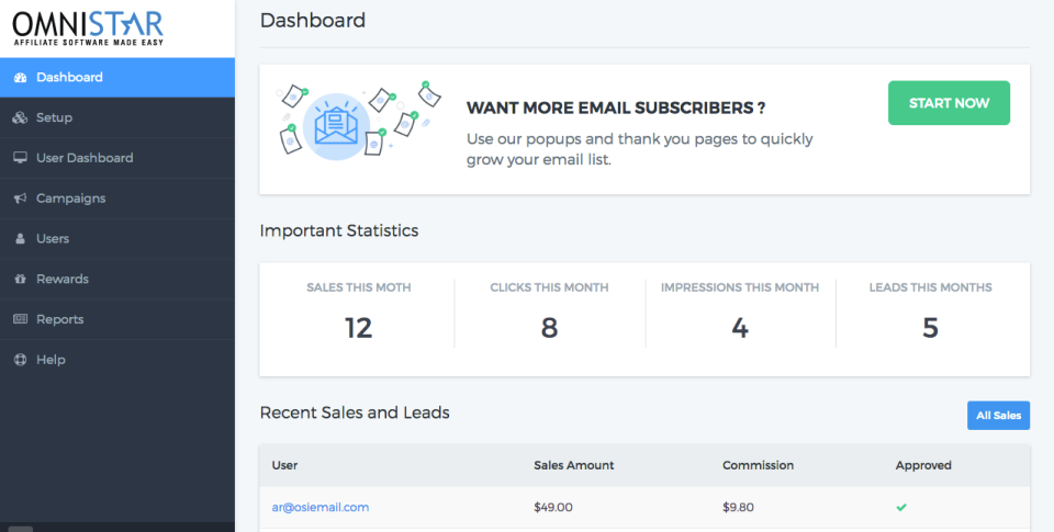 Omnistar Affiliate Software