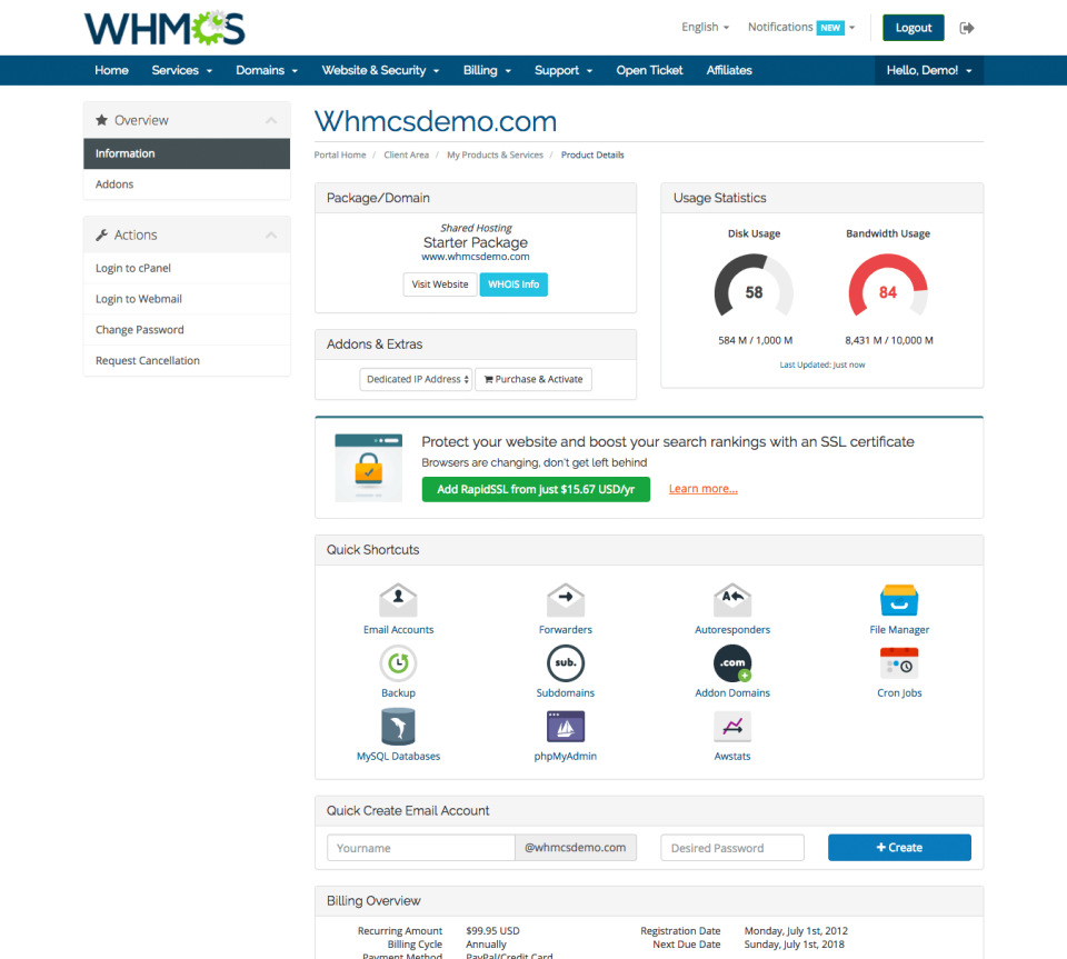 WHMCS подбор