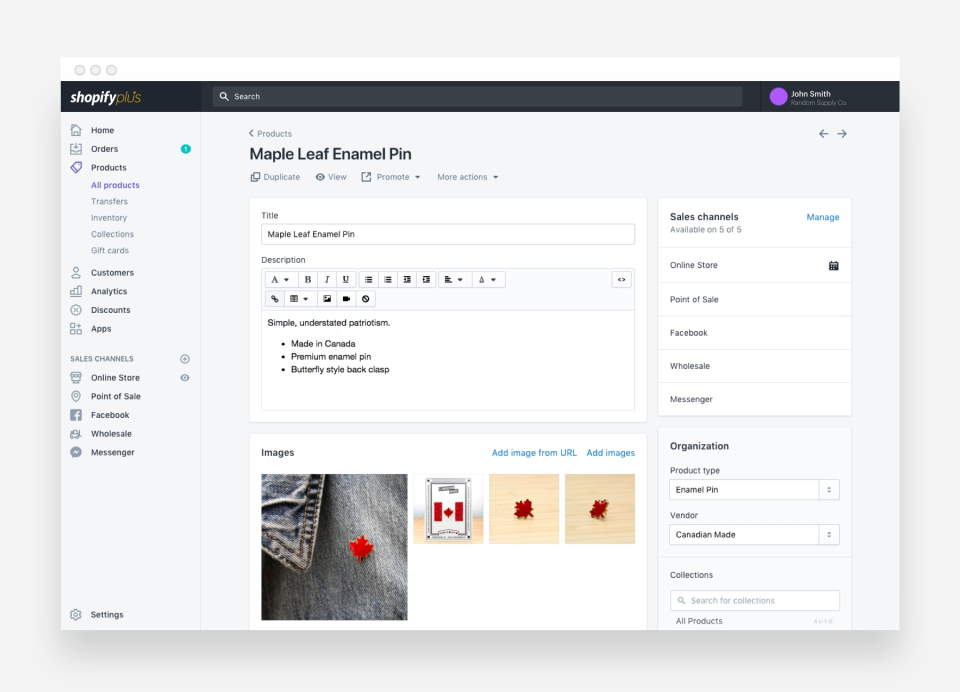 Shopify Plus Enterprise eCommerce характеристики
