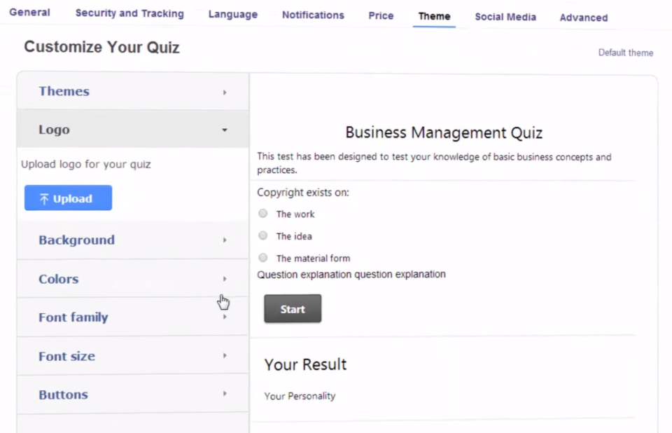 ProProfs Quiz Maker характеристики
