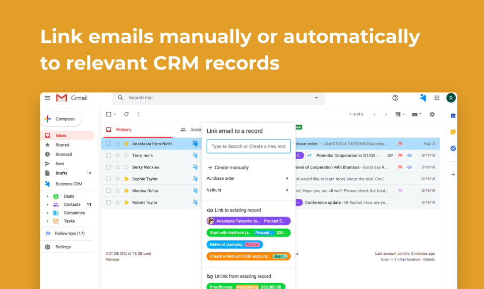 NetHunt CRM характеристики