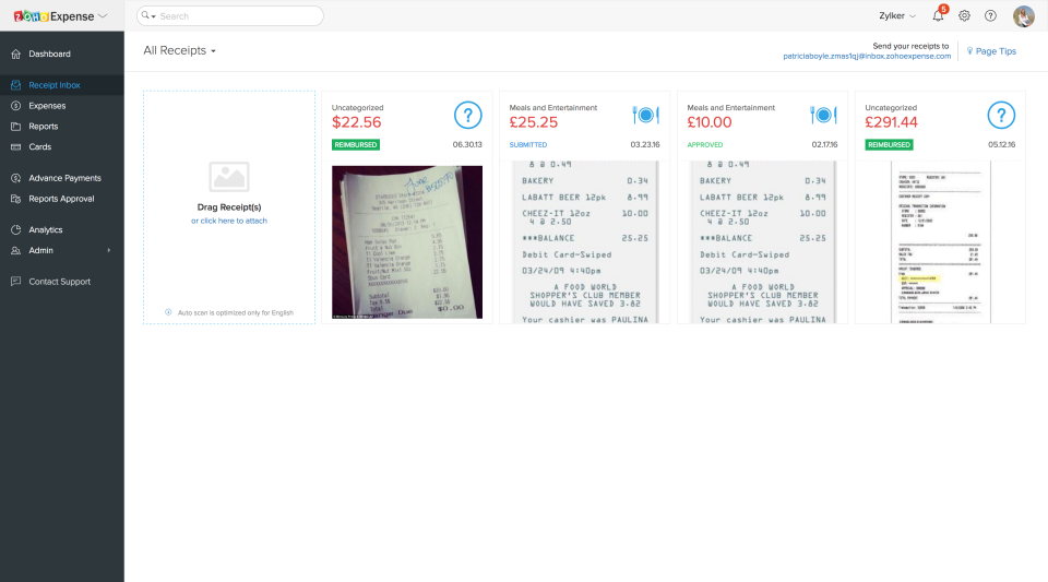 Zoho Expense подбор