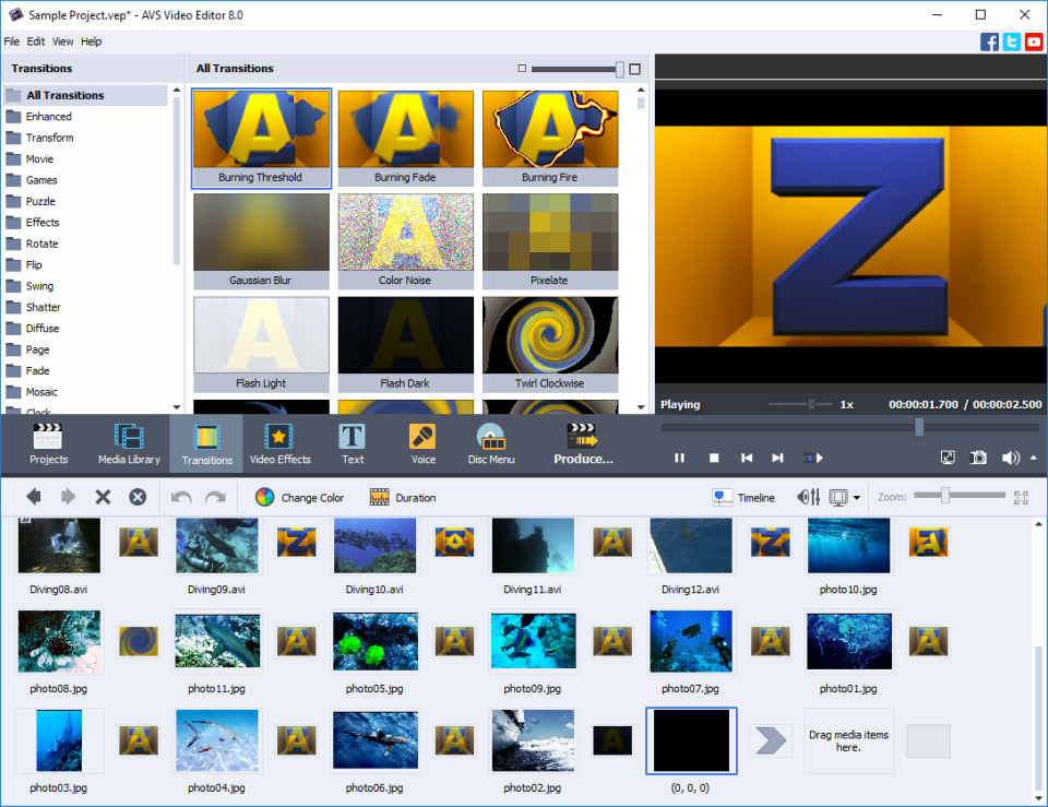AVS Video Editor характеристики