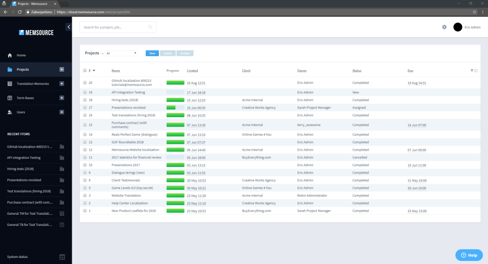 Memsource Cloud ПО