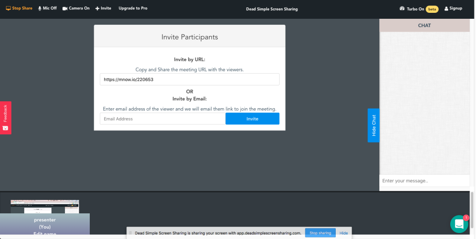 Dead Simple Screen Sharing ПО