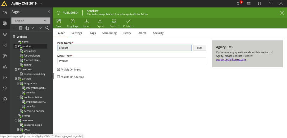 Agility CMS характеристики