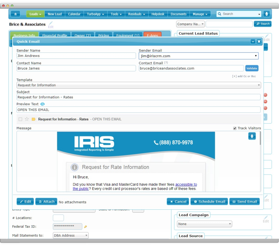 IRIS CRM характеристики