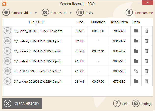 Icecream Screen Recorder характеристики