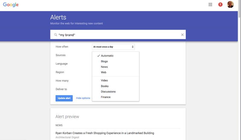 Google Alerts программа