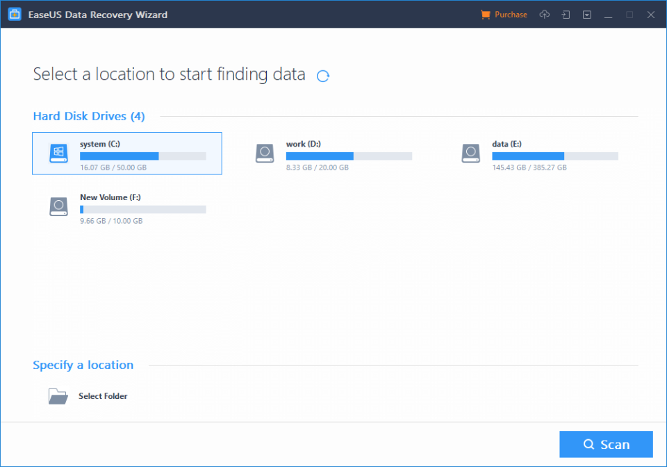 EaseUS Data Recovery программа