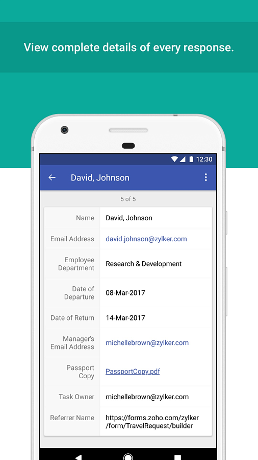 Zoho Forms ПО