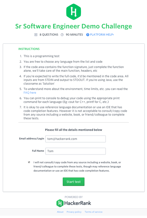 HackerRank программа
