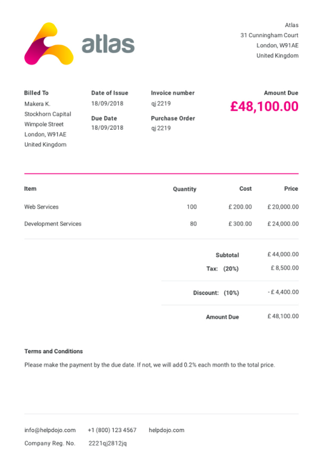 Invoice Template ПО