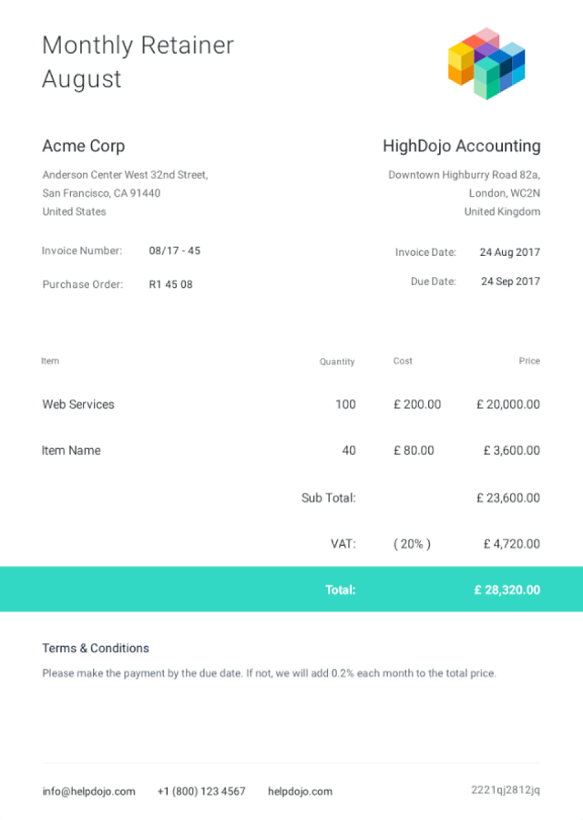 Invoice Template подбор
