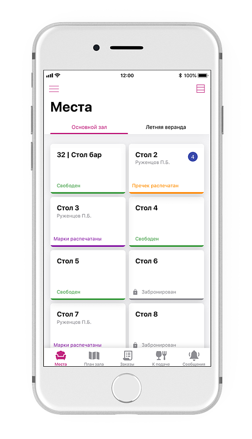 iRECA: Официант ПО