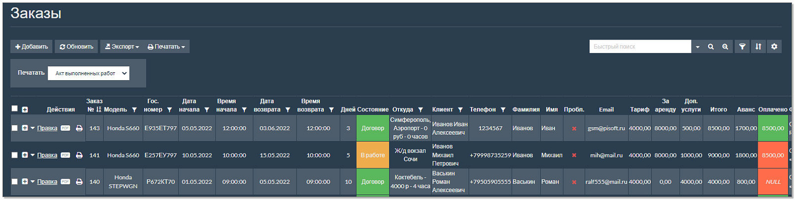 PSoft: Автопрокат Онлайн отзывы