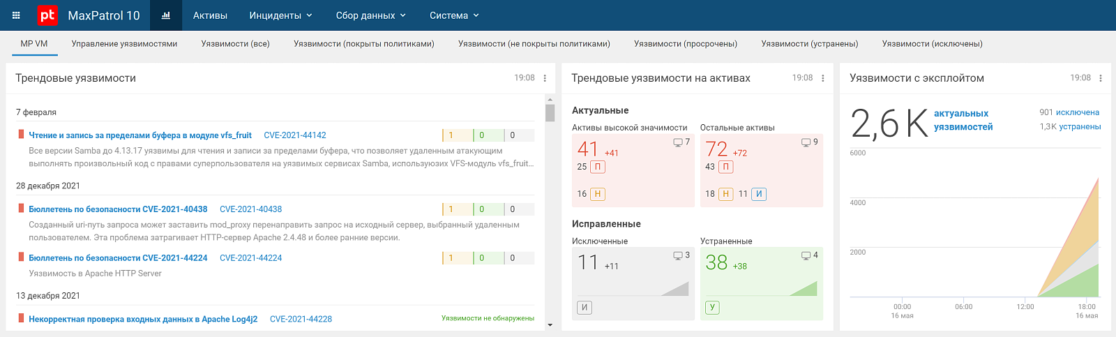 MaxPatrol VM характеристики