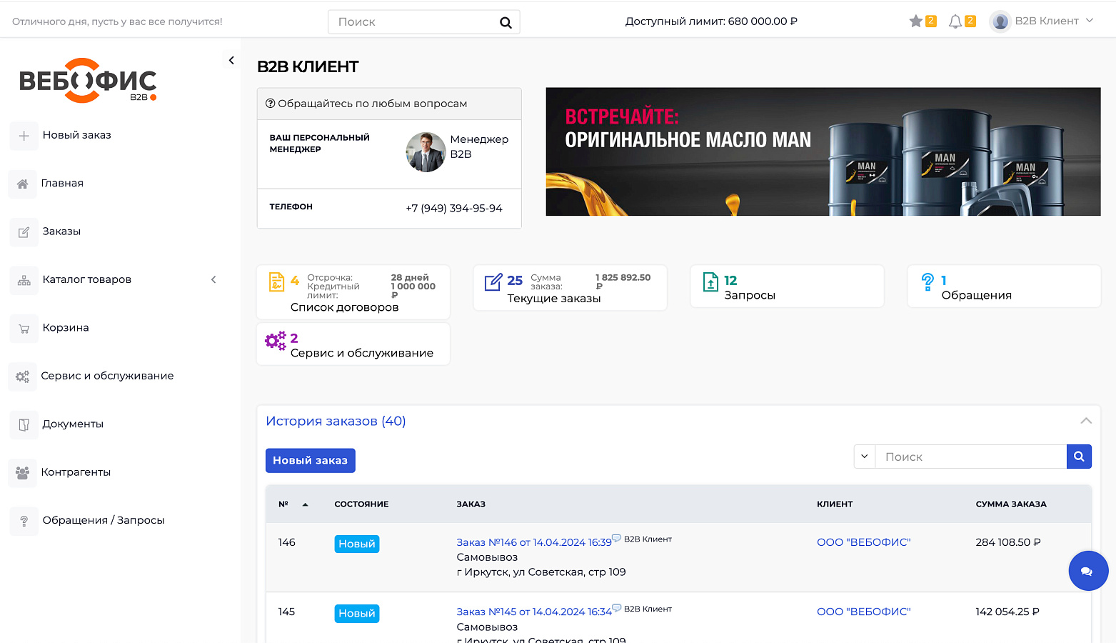 ВЕБОФИС: B2B характеристики