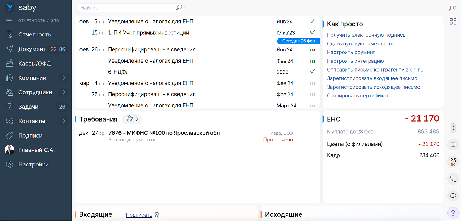 Saby сравнение