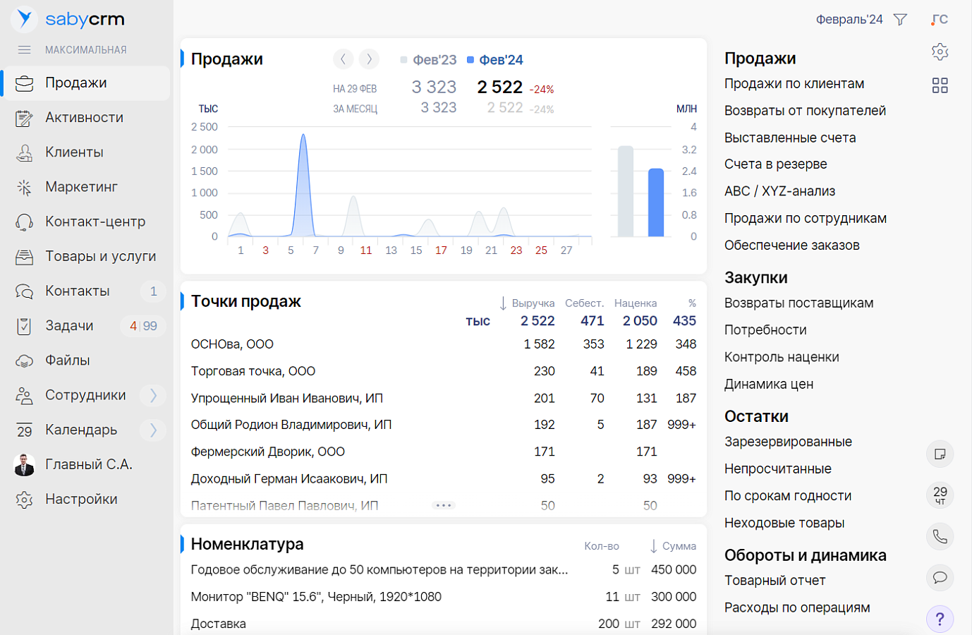 Saby CRM — Управление продажами 