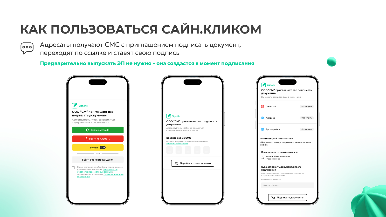 Сайн.Клик характеристики