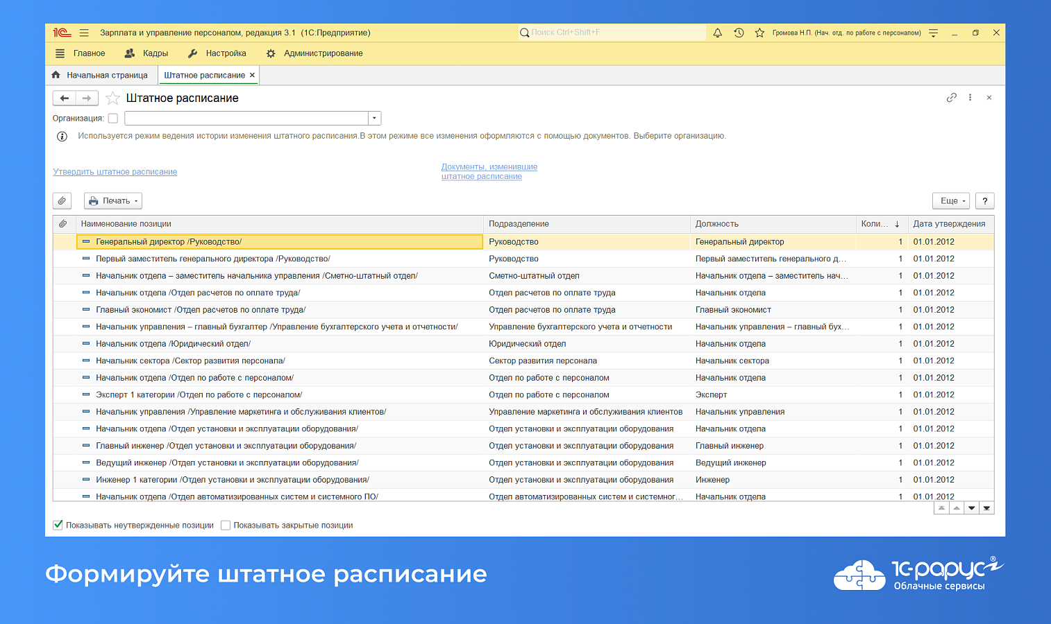 Облачная 1C:Зарплата и управление персоналом характеристики